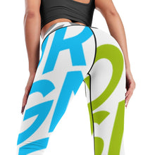 Cargar imagen en el visor de la galería, Leggings Deportivos para Fitness Gimnasio Pantalones de Yoga de Cintura Alta para Mujer YJ033 Personalizados con Impresión Completa de múltiples imágenes con Foto Logo Patrón Texto