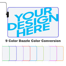 Cargar imagen en el visor de la galería, Alfombrilla Gaming de Escritorio Luminosa y Alfombrilla de Ratón Resistente al Agua Antideslizante Personalizada con Foto Logo Patrón Texto (Impresión Completa de Una Imagen)