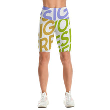 Cargar imagen en el visor de la galería, Pantalones Cortos de Entrenamiento Mallas de Yoga Deportivas Leggings de Cintura Alta para mujer Y10B Personalizados con Impresión Completa de múltiples imágenes con Foto Logo Patrón Texto