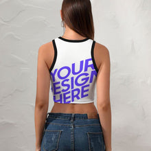 Cargar imagen en el visor de la galería, Tank Top Crop Top Corpiño para Mujer NZ107 Personalizado con impresión completa de múltiples imágenes con Foto Logo Patrón Texto