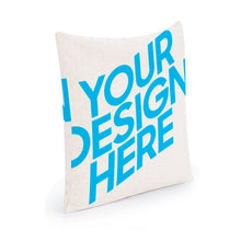 Cargar imagen en el visor de la galería, Funda de Cojín de Lino Blanco con Impresión a Doble Cara Personalizado Personalizada con Foto, Texto o Logo