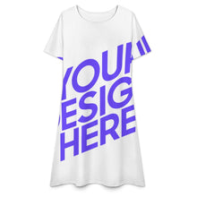 Cargar imagen en el visor de la galería, Vestido de mujer F77Q vestido de manga corta personalizado con patrón foto texto (impresión de imagen única)