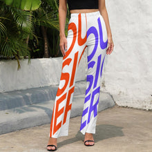 Cargar imagen en el visor de la galería, Pantalones acampanados holgados deportivos con estampado para mujer LP Personalizados con Impresión Completa de múltiples imágenes con Foto Logo Patrón Texto