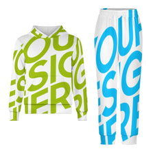 Cargar imagen en el visor de la galería, Conjunto de sudadera de 2 piezas A5TZ para niños y niñas con sudadera con capucha y pantalones deportivos personalizado con patrón foto texto