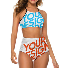 Cargar imagen en el visor de la galería, Bandeau Bikini con cintura alta para mujer BK2085 Personalizado con Impresión Completa con Foto Logo Patrón Texto