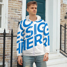 Cargar imagen en el visor de la galería, Sudadera con Capucha de felpa con cremallera Chaqueta de forro polar para hombre GH Personalizada con Impresión Completa de una imagen con Foto Logo Patrón Texto