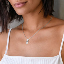 Cargar imagen en el visor de la galería, Collar familiar colgante corazón en plata de ley 925 chapado de oro rosa de 18K para mujer hombre X0056 Personalizado con texto nombre