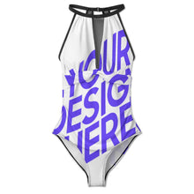 Cargar imagen en el visor de la galería, 2024 NUEVO traje de baño de una pieza para mujer SDS2001 Traje de baño ajustado femenino de retales de malla sólida personalizado con patrón foto texto (impresión de imagen única)