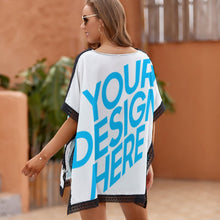 Cargar imagen en el visor de la galería, Blusa Cubierta para traje de baño en playa con Cuello en V para Mujer ZS907 Personalizada con impresión completa de una sola imagen con Foto Logo Patrón Texto