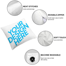 Cargar imagen en el visor de la galería, Funda de Cojín con Cremallera de Terciopelo con Diseño Personalizado de Tus Textos o Imágenes
