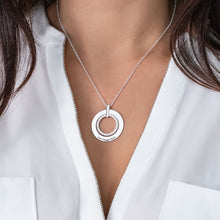 Cargar imagen en el visor de la galería, Collar Personalizado Redondo de Circonia Cúbica de Plata de Ley 925 / Cobre para Mujer X0080 Grabado con Texto Nombre
