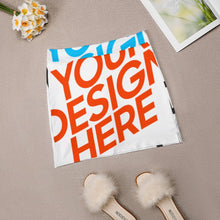 Cargar imagen en el visor de la galería, Falda con Forro pantalones cortos Seguros para mujer AMQ Personalizada con Impresión Completa de múltiples imágenes con Foto Logo Patrón Texto