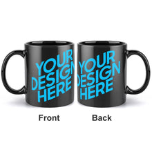 Cargar imagen en el visor de la galería, Taza Negra de Cerámica Asa Grande Para Café Té Cacao JJ0520120 Personalizada con Foto Logo Patrón Texto