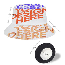 Cargar imagen en el visor de la galería, Sombrero de Pescador Cubo para Mujer / Hombre con Tres Imágenes Impresión Completa FS0809006 Personalizado con Foto Texto o Logo
