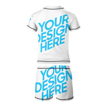 Cargar imagen en el visor de la galería, Bañador de Manga Corta con Pantalones Cortos para Niños BT002 Personalizado con Foto Logo Patrón Texto (Impresión Completa de una sola imagen)