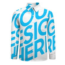 Cargar imagen en el visor de la galería, Camisa de manga larga para hombre con estampado de una sola imagen de gran tamaño LS personalizada con diseño de logotipo texto patrón fotos e impresión usted mismo