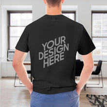 Cargar imagen en el visor de la galería, Camiseta Clásica Manga Corta Casual 100% Algodón para hombre FS0803016 con Impresión Delantera Trasera de Dos Imágenes con Foto Logo Patrón Texto