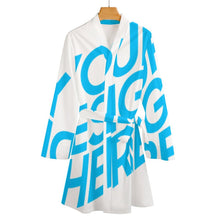 Cargar imagen en el visor de la galería, Camisón de manga larga con estampado cinturón para mujer ASWQ Personalizado con Impresión Completa de una imagen con Foto Logo Patrón Texto