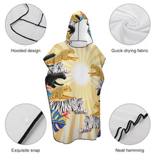 Cargar imagen en el visor de la galería, Poncho Toalla de Playa con Capucha Suave para Mujer Hombre NZ158 Personalizada con Impresión Completa con Foto Logo Patrón Texto