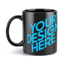Cargar imagen en el visor de la galería, Taza Negra de Cerámica Asa Grande Para Café Té Cacao JJ0520120 Personalizada con Foto Logo Patrón Texto