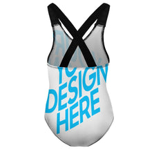 Cargar imagen en el visor de la galería, Bañador de Una Pieza con Estampado de Concha Correas Cruzadas para Niñas NT018 Personalizado con Foto Logo Patrón Texto