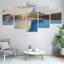 Cargar imagen en el visor de la galería, Cuadro Pintura Imagen Completo Combinación Vertical 5 Paneles Colgantes Carteles Cuadros de pared para el hogar 5 partes en Lienzo GY0903231 Personalizado Personalizada con Foto, Texto o Logo