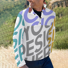 Cargar imagen en el visor de la galería, Sudadera Holgada con Botones Cuello Alzado Invierno para Hombre BAL Personalizada Impresion Completa de Múltiples Imágenes con Foto Logo Patrón Texto