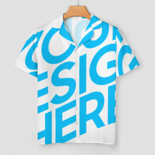 Cargar imagen en el visor de la galería, Conjunto de pijama de seda de 2 piezas con botones y manga corta para mujer personalizado con patrón foto texto (impresión de imagen única)