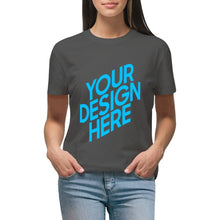 Cargar imagen en el visor de la galería, Camiseta de manga corta boutique de alta 100% algodón para mujer NZ2205112 Personalizada con Impresión Frontal Trasera de dos imágenes con Foto Logo Patrón Texto