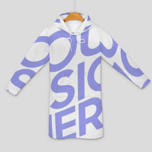 Cargar imagen en el visor de la galería, Vestido de Moda Manga Larga con Capucha / Sudadera Larga Suelta con Bolsillo para Mujer SDS003 Personalizado Impresion Completa de Una Imagen con Foto Logo Patrón Texto