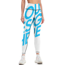 Cargar imagen en el visor de la galería, Pantalones de Yoga de Cintura Alta Leggings Deportivos para Mujer YJ033 con Diseño Personalizados con Impresión Completa de una imagen con Foto Logo Patrón Texto