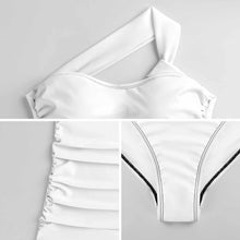 Cargar imagen en el visor de la galería, Novedad de 2024 conjunto de 2 piezas traje de baño Tankini Sexy para mujer SDS2002 personalizado con patrón foto texto (impresión de imagen única)