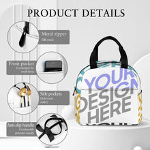 Cargar imagen en el visor de la galería, Bolsa de Almuerzo / Lonchera Térmica con Bolsillo Grande de Comida para Oficina Escuela para Mujer Hombre Niños XB0602049 Personalizada Impresion Completa de Múltiples Imágenes con Foto Logo Patrón Texto