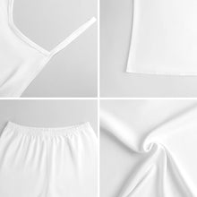 Cargar imagen en el visor de la galería, Traje de pijama para mujer ropa de hogar informal con tirantes de satén personalizado con patrón foto texto (impresión de imágenes múltiples)
