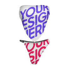 Cargar imagen en el visor de la galería, 2024 Nuevo Traje de baño conjunto de bikini push-up sin tirantes sexy 2 piezas personalizado con logotipo foto y texto (impresión de imágenes múltiples)