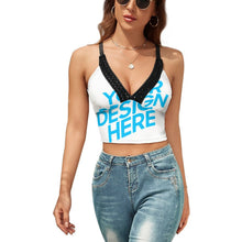 Cargar imagen en el visor de la galería, Crop Top Tank Top con Cuello en V para Mujer NZ113 Personalizado con impresión completa de una sola imagen con Foto Logo Patrón Texto