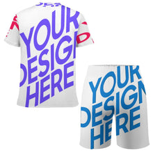 Cargar imagen en el visor de la galería, Conjunto juvenil de camiseta manga corta y pantalones cortos con estampado completo FS0823049 Personalizado Personalizada con Foto, Texto o Logo