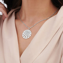 Cargar imagen en el visor de la galería, Collar Redondo Radiales en Plata de Ley 925 Chapada en Oro / Oro Rosa X0010 Grabado Personalizado con Texto Nombre