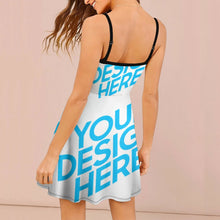 Cargar imagen en el visor de la galería, Vestido Espalda Abierta Sexy con Volantes de Tirantes para mujer NZ002 Personalizado con Impresión Completa de una imagen con Foto Logo Patrón Texto
