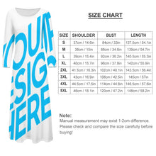 Cargar imagen en el visor de la galería, Vestido con Cuello Redondo de Manga Larga Elegante para mujer NZ2202048 Personalizado con Impresión Completa de una imagen con Foto Logo Patrón Texto