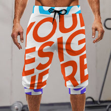 Cargar imagen en el visor de la galería, Pantalones cortos deportivos con piernas atadas con estampado para hombre AIP Personalizado con Impresión Completa de múltiples imágenes con Foto Logo Patrón Texto