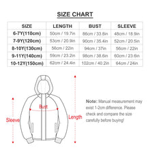 Cargar imagen en el visor de la galería, Chaqueta Infantil con Capucha de velcro de manga larga para niños niñas A681 Personalizada con Impresión Completa de múltiples imágenes con Foto Logo Patrón Texto