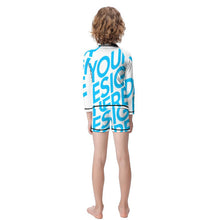 Cargar imagen en el visor de la galería, Traje de Baño de surf manga larga con cremallera patalones cortos para niños ET001 Personalizado con Impresión Completa con Foto Logo Patrón Texto