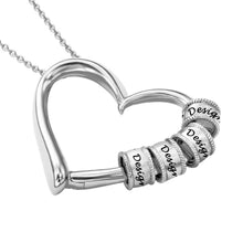 Cargar imagen en el visor de la galería, Collar con colgante corazón en plata de ley 925 chapado de oro rosa de 18K para mujer X0002 Personalizado con texto nombre