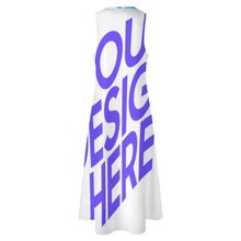 Cargar imagen en el visor de la galería, Vestido largo sin mangas con Estampado tallas grandes para mujer GQ Personalizado con Impresión Completa de múltiples imágenes con Foto Logo Patrón Texto