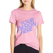 Cargar imagen en el visor de la galería, Camiseta de Algodón Manga Corta para Mujer FS0803011 Personalizada con Impresión Delantera y Trasera con Foto Logo Patrón Texto