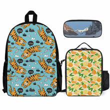 Cargar imagen en el visor de la galería, Conjunto de Mochila y Bolsa de Almuerzo y Estuche de Lápices para Adultos Niños XB0604096 Personalizado de Múltiples Imágenes con Foto Logo Patrón Texto