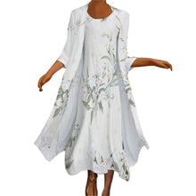 Cargar imagen en el visor de la galería, Conjunto de Vestido sin Mangas y Cárdigan Largo de Moda Elegante Holgado para Mujer STZ Personalizado Impresion Completa de Una Imagen con Foto Logo Patrón Texto