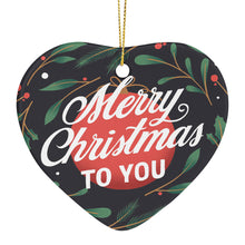 Cargar imagen en el visor de la galería, Adornos Decoraciones de Navidad de Corazón / Adornos Navideños Personalizados con Foto Logo Patrón Texto (Impresión Completa de Una Imagen)