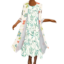 Cargar imagen en el visor de la galería, Traje de de Vestido sin Mangas y Cárdigan Largo Casual Elegante de Moda para Mujer STZ Personalizado Impresion Completa de Múltiples Imágenes con Foto Logo Patrón Texto